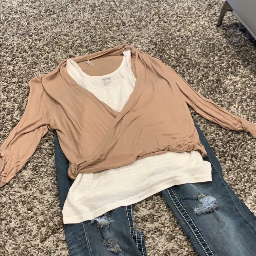 Long sleeve wrap shirt